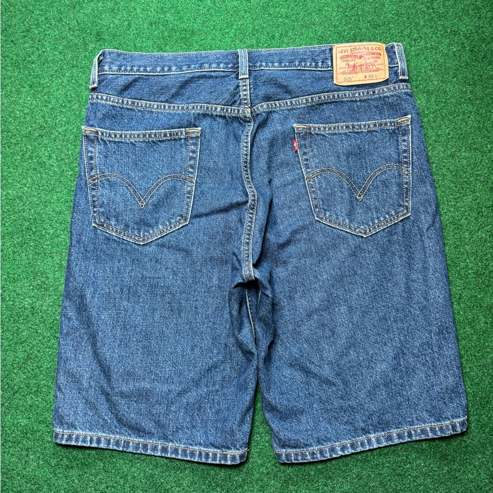 Levis 505 Jorts Mens 36 12” Denim Shorts Vintage Y2K Grunge Hip Hop Medium Wash
